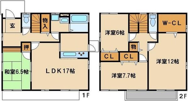 蓮見貸家10号棟の物件間取画像